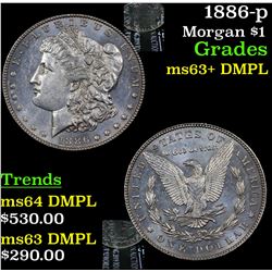 1886-p Morgan Dollar $1 Grades Select Unc+ DMPL