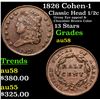 Image 1 : 1826 Cohen-1 Classic Head half cent 1/2c Grades Choice AU/BU Slider