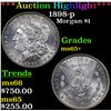 Image 1 : ***Auction Highlight*** 1898-p Morgan Dollar $1 Graded GEM+ Unc By USCG (fc)