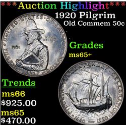 ***Auction Highlight*** 1921 Pilgrim Old Commem Half Dollar 50c Graded GEM+ Unc By USCG (fc)