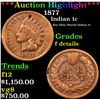 Image 1 : ***Auction Highlight*** 1877 Indian Cent 1c Graded f details By USCG (fc)
