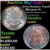 Image 1 : ***Auction Highlight*** 1879-p Rainbow Toned Morgan Dollar $1 Graded Choice+ Unc By USCG (fc)