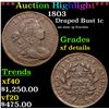 Image 1 : ***Auction Highlight*** 1803 Draped Bust Large Cent 1c Graded xf details By USCG (fc)