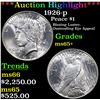 Image 1 : ***Auction Highlight*** 1926-p Peace Dollar $1 Graded GEM+ Unc By USCG (fc)