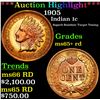 Image 1 : ***Auction Highlight*** 1905 Indian Cent 1c Graded Gem+ Unc RD By USCG (fc)