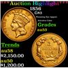 Image 1 : ***Auction Highlight*** 1856 Three Dollar Gold .$3 Graded Select AU By USCG (fc)