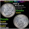Image 1 : ***Auction Highlight*** 1891-p Morgan Dollar $1 Graded Choice+ Unc By USCG (fc)