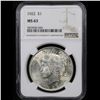 Image 2 : NGC 1922-p Peace Dollar $1 Graded ms63 By NGC
