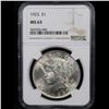 Image 2 : NGC 1923-p Peace Dollar $1 Graded ms63 By NGC