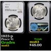 Image 1 : 1923-p Peace Dollar $1 Graded ms63 By NGC