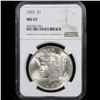Image 2 : 1923-p Peace Dollar $1 Graded ms63 By NGC