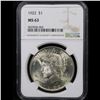 Image 2 : NGC 1922-p Peace Dollar $1 Graded ms63 By NGC