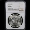 Image 2 : NGC 1925-p Peace Dollar $1 Graded ms63 By NGC