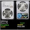 Image 1 : NGC 1924-p Peace Dollar $1 Graded ms63 By NGC