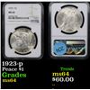 Image 1 : NGC 1923-p Peace Dollar $1 Graded ms64 By NGC