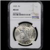 Image 2 : NGC 1923-p Peace Dollar $1 Graded ms64 By NGC