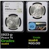 Image 1 : NGC 1923-p Peace Dollar $1 Graded ms64 By NGC
