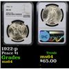 Image 1 : NGC 1922-p Peace Dollar $1 Graded ms64 By NGC