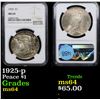 Image 1 : NGC 1925-p Peace Dollar $1 Graded ms64 By NGC