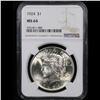 Image 2 : NGC 1924-p Peace Dollar $1 Graded ms64 By NGC