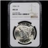 Image 2 : 1924-p Peace Dollar $1 Graded ms64 By NGC