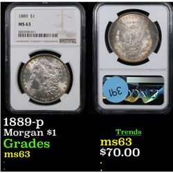 NGC 1889-p Morgan Dollar $1 Graded ms63 By NGC