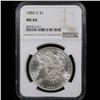 Image 2 : NGC 1884-o Morgan Dollar $1 Graded ms64 By NGC