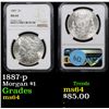Image 1 : NGC 1887-p Morgan Dollar $1 Graded ms64 By NGC