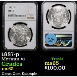 NGC 1887-p Morgan Dollar $1 Graded ms65 By NGC