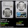 Image 1 : NGC 1887-p Morgan Dollar $1 Graded ms65 By NGC