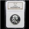 Image 2 : NGC 1954 Franklin Half Dollar 50c Graded pr66 By NGC