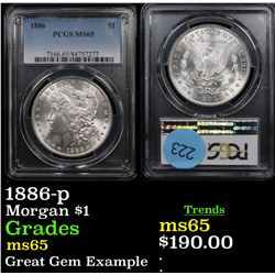 PCGS 1886-p Morgan Dollar $1 Graded ms65 By PCGS