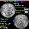 Image 1 : ***Auction Highlight*** 1881-p Morgan Dollar $1 Graded GEM+ Unc By USCG (fc)