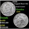 Image 1 : 1829 Capped Bust Half Dollar 50c Grades xf+