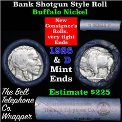 Buffalo Nickel Shotgun Roll in Old Bank Style 'Bell Telephone'  Wrapper 1926 & d Mint Ends