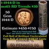 Image 1 : Uncirculated 1c orig shotgun roll, 1944-d in old Brink's wrapper