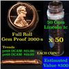 Image 1 : Proof 2000-s Lincoln cent 1c roll, 50 pieces (fc)