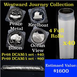 Westward Journey Nickel Rolls (2004-s Peace, 2005-s Bison, 2005-s Ocean View, 2004-s Keel Boat), 160