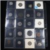 Image 2 : Page of 20 Mixed coins Jefferson 5c, Braided Hair 1c, Washington 25c, Barber 10c, Indian 1c, Buffalo