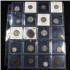 Image 1 : Page of 20 Mixed coins Barber 10c, Braided Hair 1c, Washington 25c, Jefferson 5c, Indian 1c, Buffalo