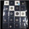 Image 2 : Page of 20 Mixed coins Barber 10c, Braided Hair 1c, Washington 25c, Jefferson 5c, Indian 1c, Buffalo