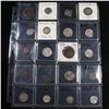 Image 1 : Page of 20 Mixed coins Barber 10c, Braided Hair 1c, Washington 25c, Roosevelt 10c, Indian 1c, Jeffer