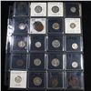 Image 1 : Page of 20 Mixed coins Barber 25c, Braided Hair 1c, Washington 25c, Mercury 10c, Indian 1c, Jefferso