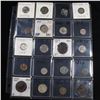 Image 1 : Page of 20 Mixed coins Mercury 10c, Braided Hair 1c, Washington 25c, Barber 10c, Indian 1c, Jefferso
