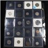 Image 2 : Page of 20 Mixed coins Roosevelt 10c, Braided Hair 1c, Washington 25c, Jefferson 5c, Indian 1c, Libe