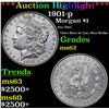 Image 1 : ***Auction Highlight*** 1901-p Morgan Dollar $1 Graded Select Unc By USCG (fc)