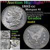 Image 1 : ***Auction Highlight*** 1892-cc Morgan Dollar $1 Graded Select Unc By USCG (fc)