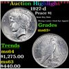 Image 1 : ***Auction Highlight*** 1927-d Peace Dollar $1 Graded Select+ Unc By USCG (fc)