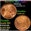 Image 1 : ***Auction Highlight*** 1925-p Lincoln Cent 1c Graded GEM+ Unc RD By USCG (fc)
