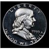 Image 2 : ***Auction Highlight*** 1955 Franklin Half Dollar 50c Graded GEM++ Proof Deep Cameo By USCG (fc)